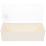 Beige PP Kitchen Utensil Storage Box, Dustproof & Drainable, 1 Piece