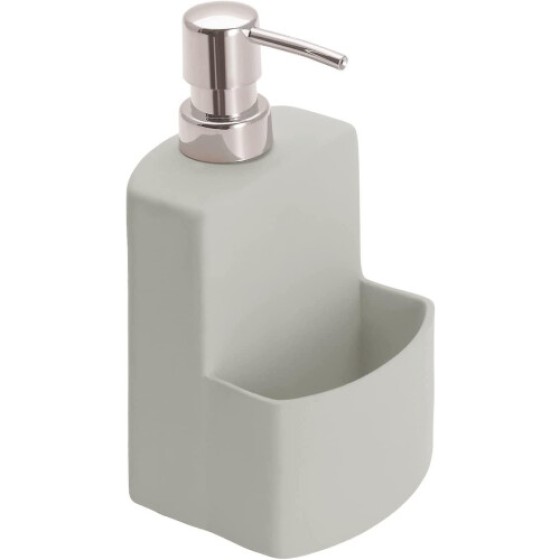 (Seperti yang ditunjukkan, Satu ukuran) Dispenser sabun cuci piring dengan tempat spons, warna abu-abu, kapasitas 380 ml, cocok untuk digunakan di rumah atau saat festival.