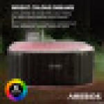 Inflatable Hot Tub | Indoor/Outdoor Massage Pool with LED Lights | 154x154 cm | 4 People | 110 Massage Jets | Heating | 600L | Includes Cover | Bubble Spa Massage