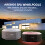 Inflatable Hot Tub | Indoor/Outdoor Massage Pool with LED Lights | 154x154 cm | 4 People | 110 Massage Jets | Heating | 600L | Includes Cover | Bubble Spa Massage