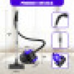 1500W シリンダー掃除機 HEPAフィルター付き ハードフロア、カーペット、車内、キッチン、寝室用 1.5L 17.0KPA