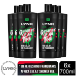 （アフリカ、6本セット）Lynx シャワージェル 700ml、3本セットまたは6本セットで提供。