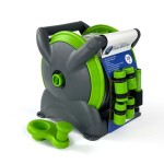 20M ガーデンホース＆コンパクト壁掛けリール付属セット（自立式・壁掛け式、新品）