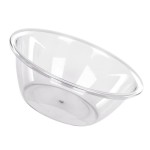Round Plastic Wash Basin, Small Clear PET Face Washing Dish Tub for Home Kitchen and Bathroom Use, 10-Inch Sizev
