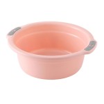 Plastic Wash Basin Multi-Purpose Bowl for Home Bathroom Cleaning Light with Double Gradients Small Peach Pink