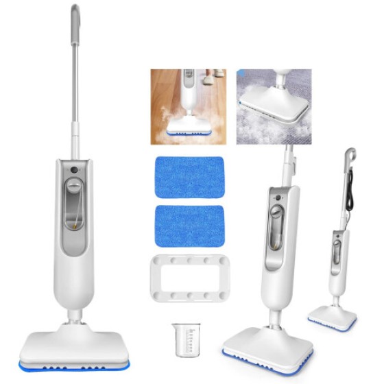 スチームモップカーペットクリーナー - 最大99%の細菌を除去、1500W 強力ハンドヘルドフロアスチーマー