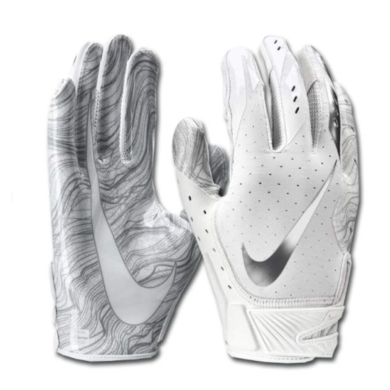 ナイキ Vapor Jet 5.0 フットボール グローブ メンズ、ホワイト/クローム、ミディアムサイズ