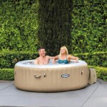 Intex PureSpa 4-Person Bubble Massage Hot Tub - 77x28 inches, 120 Jets, Fiber-Tech Structure, Hard Water System