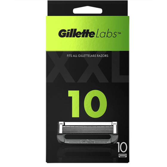 Gillette Labs Razor Pengelupas dengan Pisau Pemanas dan Sabun Pengelupas, 10 Pisau Pengganti