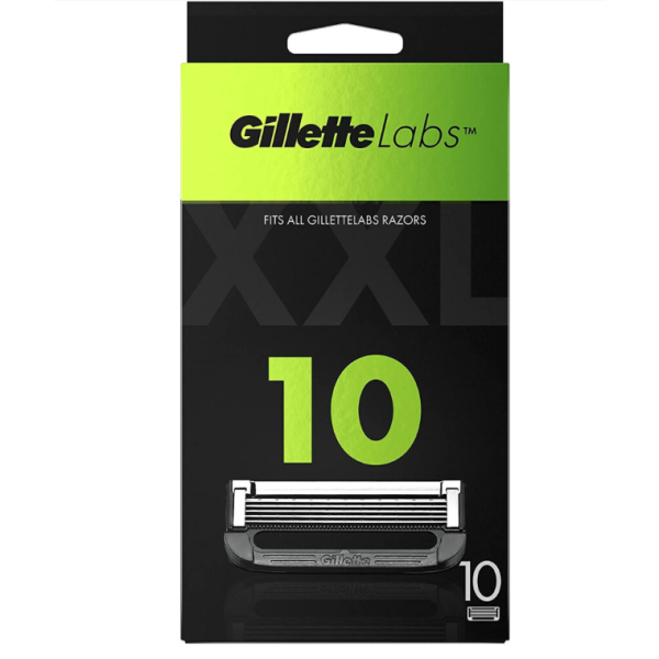 Gillette Labs Razor Pengelupas dengan Pisau Pemanas dan Sabun Pengelupas, 10 Pisau Pengganti