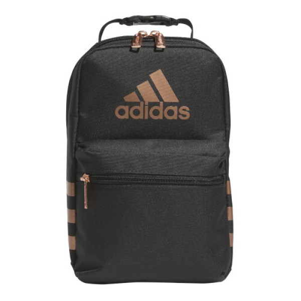 adidas Santiago 保温ランチバッグ（6.5L）、バックル付きハンドル、チャコール/ローズゴールド、ワンサイズ