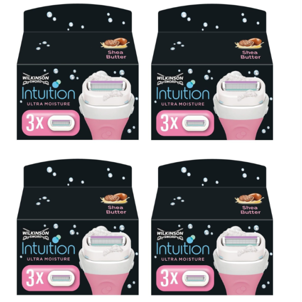 Wilkinson Sword Intuition Pisau Cukur Wanita Ultra Melembapkan, 12 Pcs