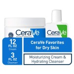 Krim Pelembap CeraVe dan Kombinasi Uji Cuci Wajah Pelembap | Krim 12 oz + Pembersih Ukuran Perjalanan 3 oz