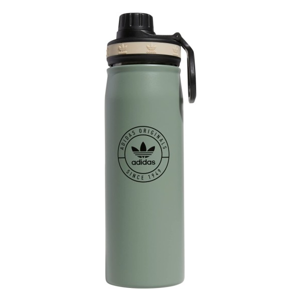 adidas Originals Botol Air Metal 600ml 20oz, Dinding Ganda Isolasi untuk Panas dan Dingin, 188 Baja Tahan Karat, Perak/Hijau/Hitam