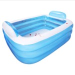Bak Mandi Inflatable Besar, Bak Mandi Plastik Portabel untuk Dua Orang Dewasa, Bak Mandi Air Panas PVC Inflatable, Bak Spa Lipat
