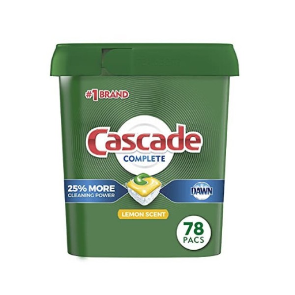 Cascade Complete Dishwasher Pods Actionpacs Dishwasher Detergent Lemon Scent 78 Count
