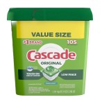 Cascade Dishwasher Pods Actionpacs Dishwasher Detergent Original Fresh 105 Count Packaging may vary