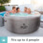 Bak Mandi Air Panas Lay-Z-Spa Cancun, Desain Rotan yang Elegan, Kolam Spa Tiup AirJet, untuk 2–4 Orang