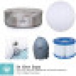 Bak Mandi Air Panas Lay-Z-Spa Cancun, Desain Rotan yang Elegan, Kolam Spa Tiup AirJet, untuk 2–4 Orang