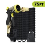 (75FT) 25ft/50ft/75ft 強化デラックス伸縮フレキシブルガーデンウォーターホースキット