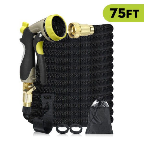 (75FT) 25ft/50ft/75ft 強化デラックス伸縮フレキシブルガーデンウォーターホースキット
