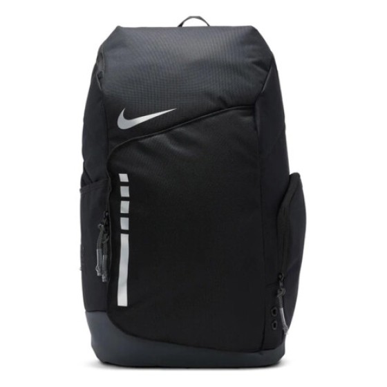 Nike Elite Ransel, Hitam/Abu-Abu Arang/Perak Metalik, Ukuran Satu