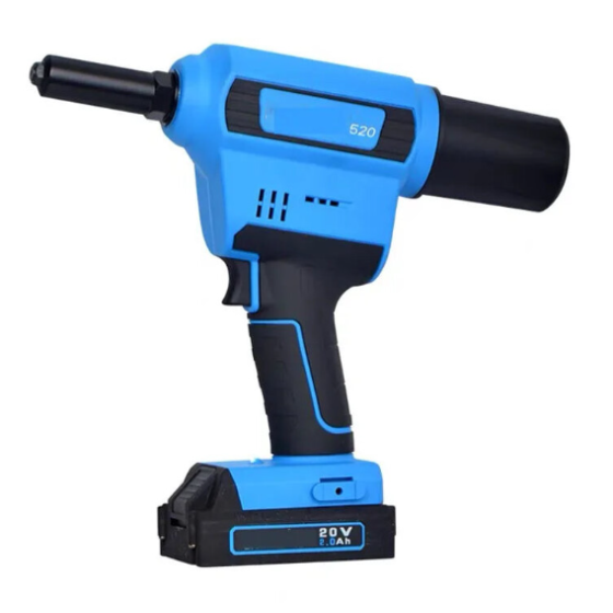 Palu Rivet Listrik Daya Tinggi dengan Riveter Buta Otomatis – Kapasitas 1/4 untuk Baja & Aluminium, Termasuk Charger & Baterai