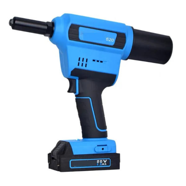 Palu Rivet Listrik Daya Tinggi dengan Riveter Buta Otomatis – Kapasitas 1/4 untuk Baja & Aluminium, Termasuk Charger & Baterai