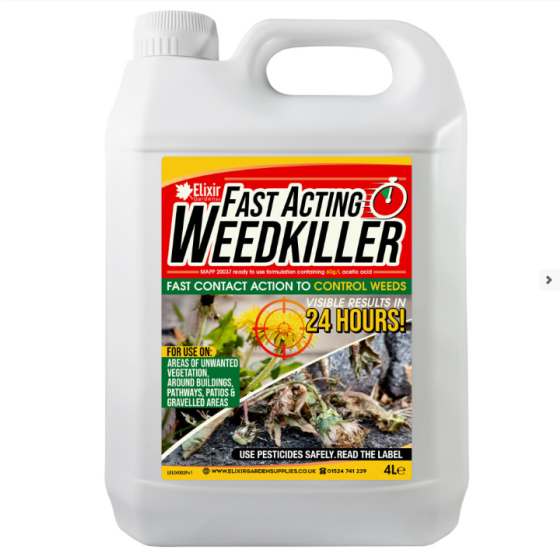 (Ya, 12) 4 Liter Pembunuh Gulma & Lumut Cepat Tanpa Glifosat | Organik & Alami Siap Pakai Formula Asam Asetat (60g/l) | Hasil dalam 24 Jam