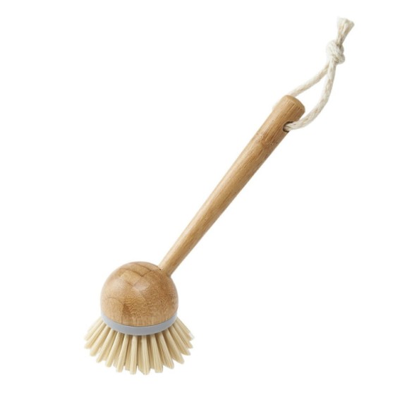 Addis Dish Brush Bamboo Finish, Classic Retro Style, Natural & Grey, Wood, 22 x 7 x 6 cm
