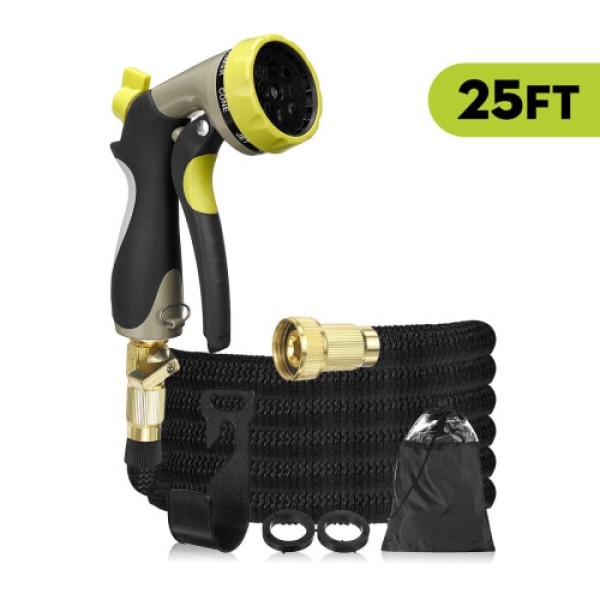 (25FT) 25ft/50ft/75ft Kit Selang Air Taman Dapat Diperluas Fleksibel Deluxe yang Lebih Kuat