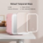 (4L Merah Muda) Kulkas Mini Cermin LED Portabel Kotak Es 4/8/10L UK