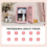 (4L Merah Muda) Kulkas Mini Cermin LED Portabel Kotak Es 4/8/10L UK