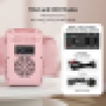 (4L Merah Muda) Kulkas Mini Cermin LED Portabel Kotak Es 4/8/10L UK