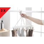 2 rak pengering kaus kaki oval dengan 20 kait, klip, dan gantungan | Laundry kaus kaki