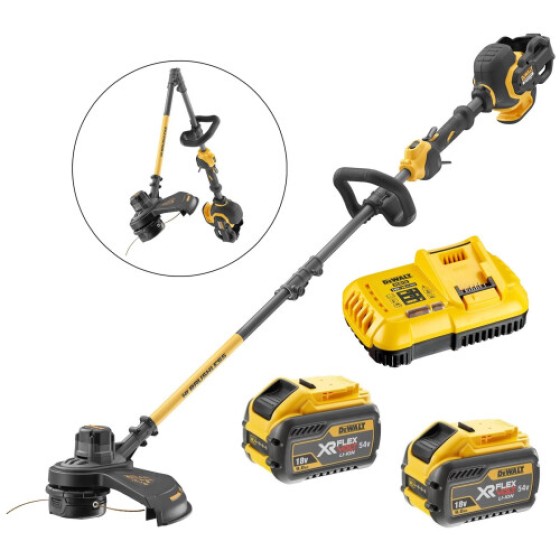 Dewalt DCM5713X2 54v XR Flexvolt Cordless Grass Timmer Cutter Split Shaft 2X 9ah
