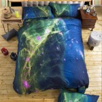 (A, Sarung Bantal (hanya satu)) Set Sarung Duvet Galaxy 3D, Sarung Bantal, Single, King, Semua Ukuran