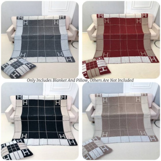 (Blanket Hitam) Selimut Cashmere Wool, Plaid, Bantal Sofa, Kantor, Tidur Siang, Perkemahan, Pesawat, Warna