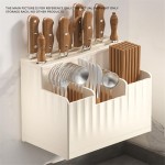 Wall-Mounted Kitchen Utensil Organizer in Milky White