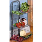 3段フルーツ・野菜金属バスケットキッチン収納ラック