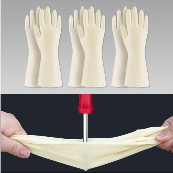 Sarung Tangan Pembersih Nitril BOOMJOY, Sarung Tangan Pencuci Piring Tugas Berat, Sarung Tangan Besar yang Dapat Digunakan Kembali, Cocok untuk Dapur, Kamar Mandi, Berkebun, Bekerja, Perawatan Hewan Peliharaan - Putih, Isi 3