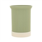 キッチンカウンタートップ用食器収納ラック - 耐久性プラスチック素材、カウンタートップに最適、縦縞デザイン、緑色