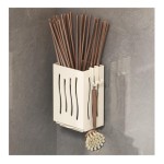 Rak Peralatan dengan Kait, Rak Penyimpanan Dapur ABS Gantung dengan Nampan Air, Untuk Menyimpan Sendok dan Sumpit, Putih, 1-Pack