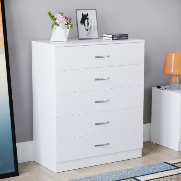 (White) Riano 5-Drawer Bedroom Storage Chest