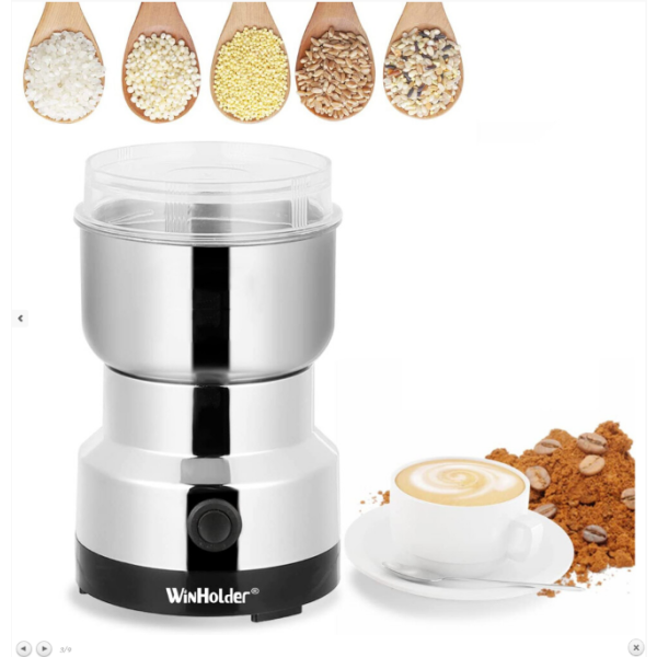 220V電動コーヒーグラインダー | 100-200W多機能ミル（豆、ナッツ、スパイス、穀物用） | 300ml マットステンレススチール