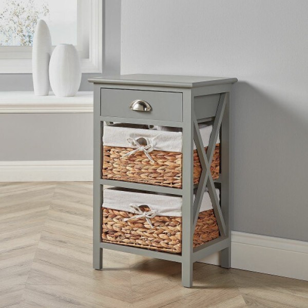 (Grey) Dartmouth double-basket drawer locker, already assembled.