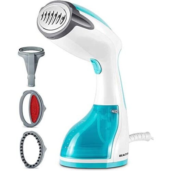 Steamer Pakaian Genggam BEAUTURAL 1200W - Steamer Pakaian Portabel untuk Rumah & Perjalanan, Pemanasan 30 detik, Uap Vertikal/Horizontal, Mati Otomatis, Tangki 260ml