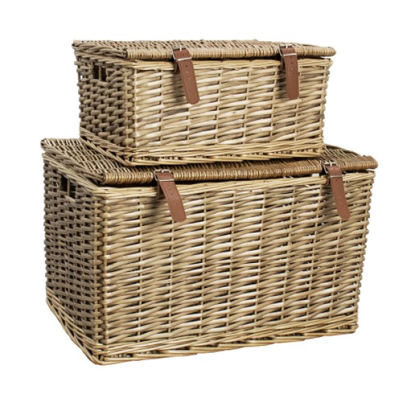S/2 Wicker Woven Storage Basket (Large and Small Sizes)
