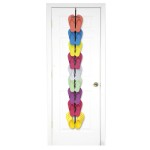 パーフェクトカーブ フリップフロップ シューズラック - 9足の靴を収納可能、省スペースなドア裏デザイン、調節可能なフック付き (12232A)