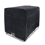 Penutup Tangki IBC, 1000L, tahan air 210D Oxford, tahan UV, dengan penutup samping (hitam)